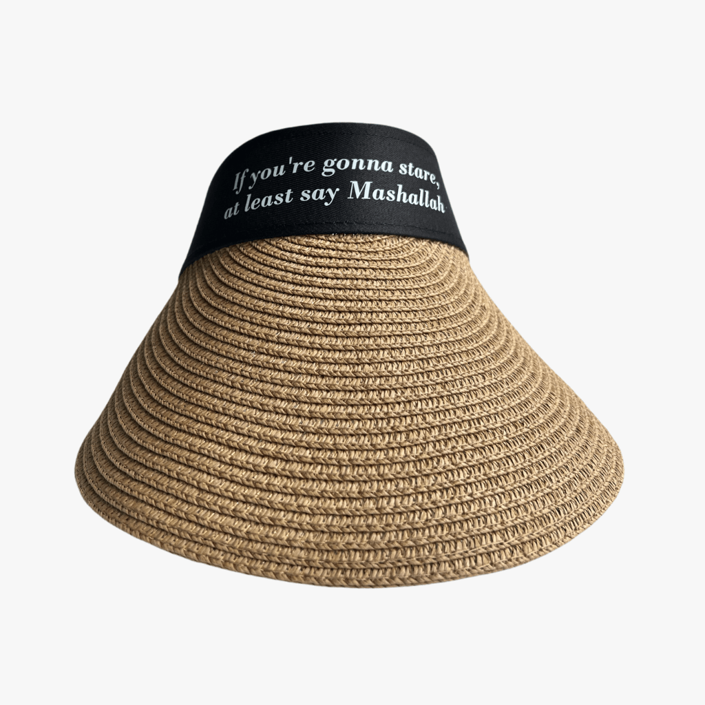 If You'Re Gonna Stare, At Least Say MashAllah Print Raffia Visor
