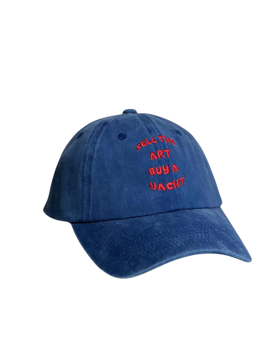 Cotton Cap With Embroidered Slogan - Sell The Art, Buy A Yacht