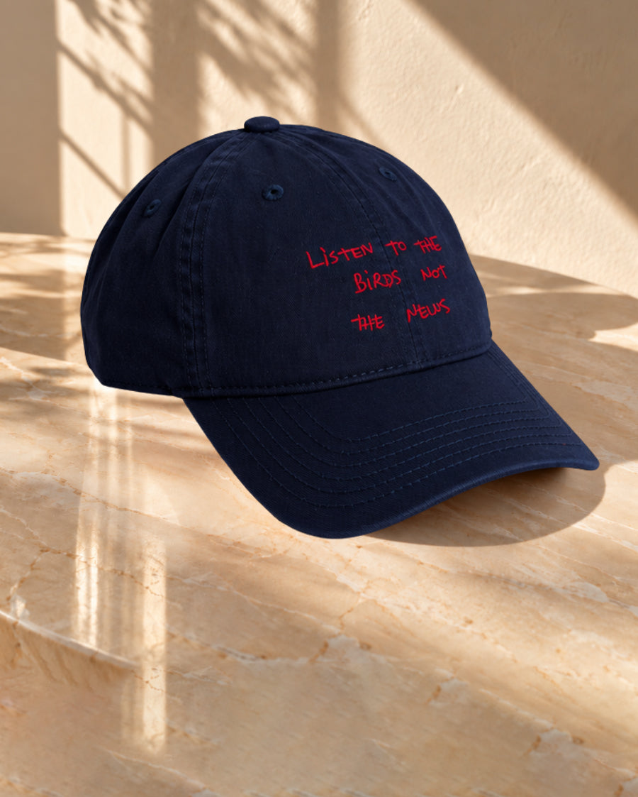 Listen To The Birds Not The News - Navy Blue