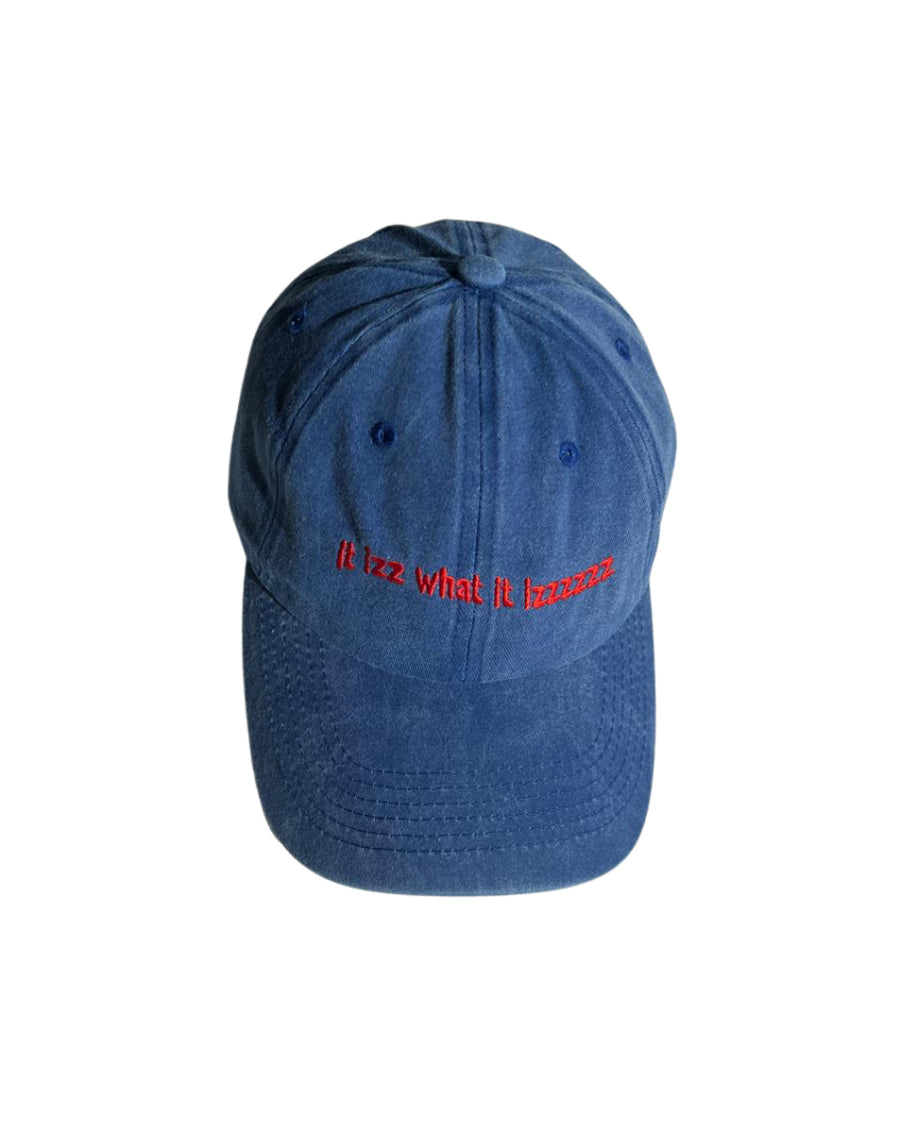Cotton Cap With Embroidered Slogan - It Izz What It Izzzzzz
