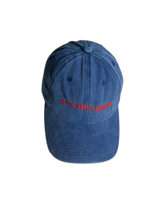 Cotton Cap With Embroidered Slogan - It Izz What It Izzzzzz