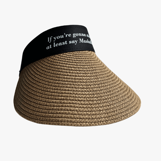 If You'Re Gonna Stare, At Least Say MashAllah  Print Raffia Visor