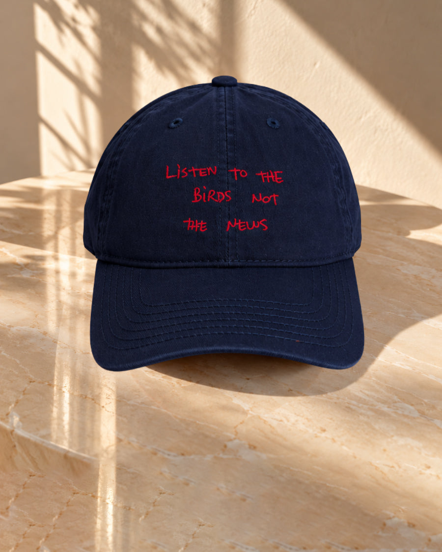 Listen To The Birds Not The News - Navy Blue