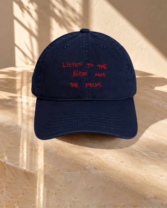 Listen To The Birds Not The News - Navy Blue
